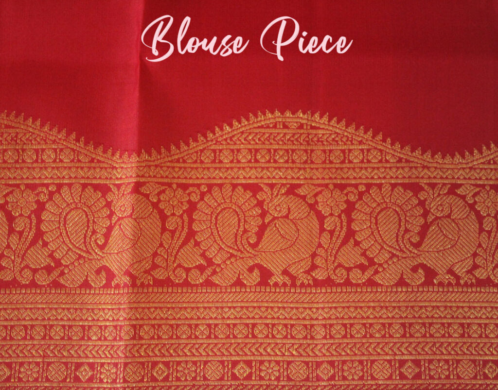 Red Pure Kanjivaram Silk Turning Border Saree – Handloom Saree Online India | Elegantt Drapes