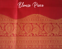 Red Pure Kanjivaram Silk Turning Border Saree – Handloom Saree Online India | Elegantt Drapes