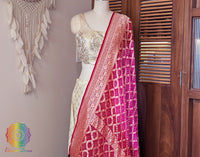 Red Pink Banarasi Bandhani Georgette Dupatta 2 – Bandhani Saree Online India | Elegantt Drapes