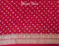 Red Rani Shaded Banarasi Bandhani Khaddi Georgette Saree – Bandhani Saree Online India | Elegantt Drapes