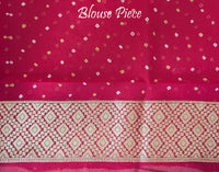 Red Shaded Banarasi Bandhani Khaddi Georgette Saree – Bandhani Saree Online India | Elegantt Drapes