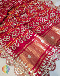 Red Gaji Gharchola Gota Patti Saree – Handloom Saree Online India | Elegantt Drapes