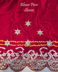 Red Gaji Gharchola Gota Patti Saree – Handloom Saree Online India | Elegantt Drapes