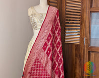Red Banarasi Bandhani Georgette Dupatta – Bandhani Saree Online India | Elegantt Drapes