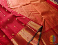 Red Pure Kanjivaram Handloom Silk Saree – Handloom Saree Online India | Elegantt Drapes