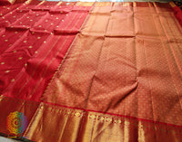 Red Pure Kanjivaram Handloom Silk Saree – Handloom Saree Online India | Elegantt Drapes