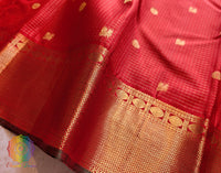Red Pure Kanjivaram Handloom Silk Saree – Handloom Saree Online India | Elegantt Drapes
