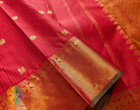 Red Pure Kanjivaram Handloom Silk Saree – Handloom Saree Online India | Elegantt Drapes