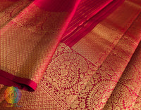 Bridal Red Pure Kanjivaram Silk Saree – Handloom Saree Online India | Elegantt Drapes