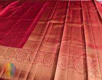Bridal Red Pure Kanjivaram Silk Saree – Handloom Saree Online India | Elegantt Drapes