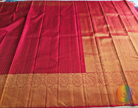 Bridal Red Pure Kanjivaram Silk Saree – Handloom Saree Online India | Elegantt Drapes