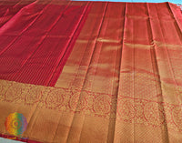 Bridal Red Pure Kanjivaram Silk Saree – Handloom Saree Online India | Elegantt Drapes