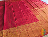 Bridal Red Pure Kanjivaram Silk Saree – Handloom Saree Online India | Elegantt Drapes