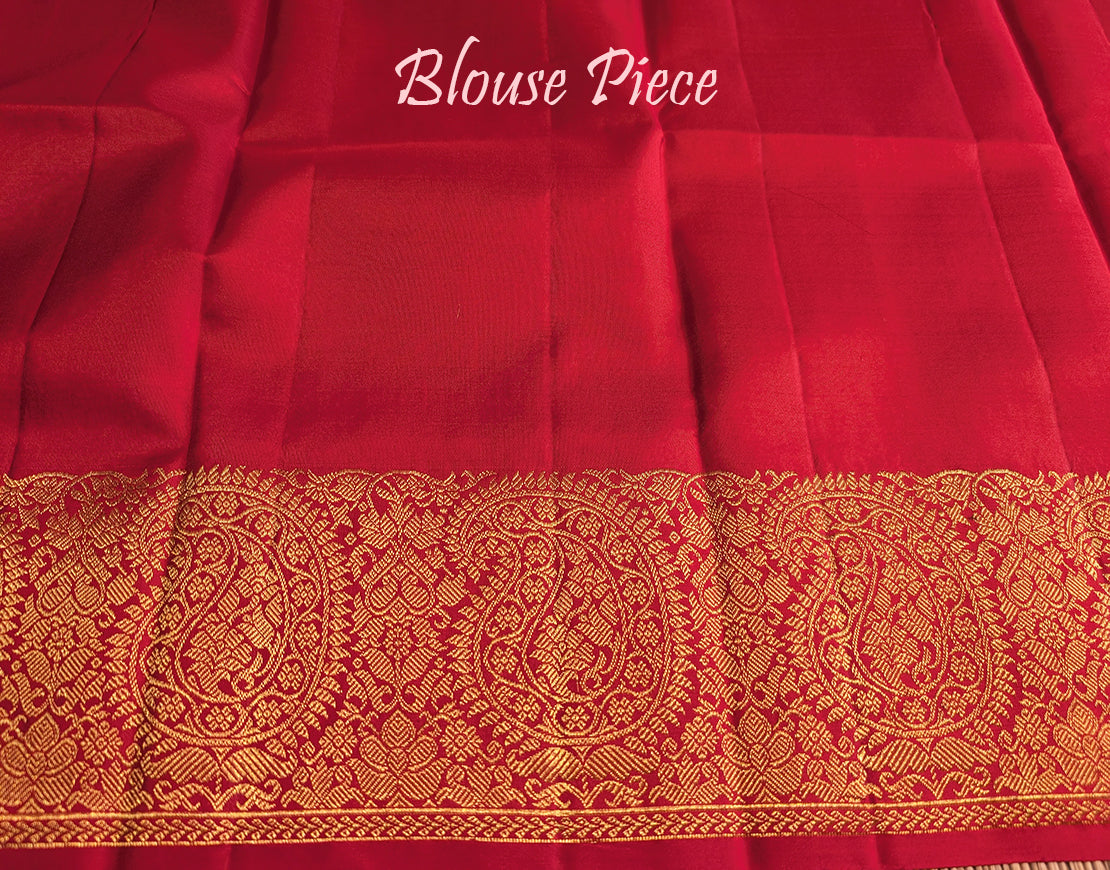 Peach Pure Kanjivaram Silk Saree – Handloom Saree Online India | Elegantt Drapes