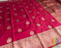 Red Banarasi Handloom Katan Silk Saree 2 – Handloom Saree Online India | Elegantt Drapes