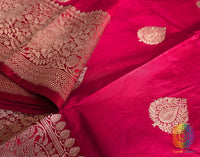 Red Banarasi Handloom Katan Silk Saree 2 – Handloom Saree Online India | Elegantt Drapes