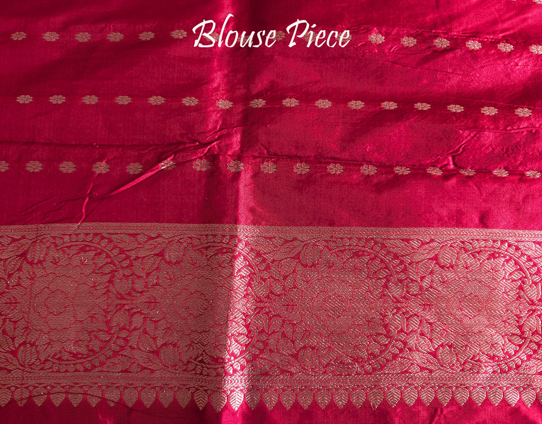Red Banarasi Handloom Katan Silk Saree 2 – Handloom Saree Online India | Elegantt Drapes