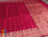 Red Banarasi Handloom Katan Silk Saree – Handloom Saree Online India | Elegantt Drapes