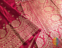 Red Banarasi Handloom Katan Silk Saree – Handloom Saree Online India | Elegantt Drapes