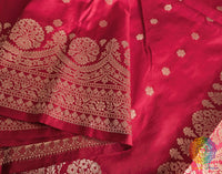 Red Banarasi Handloom Katan Silk Saree – Handloom Saree Online India | Elegantt Drapes