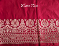 Red Banarasi Handloom Katan Silk Saree – Handloom Saree Online India | Elegantt Drapes