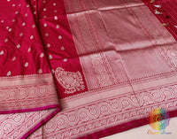 Red Banarasi Handloom Pure Katan Silk Konia Saree – Handloom Saree Online India | Elegantt Drapes