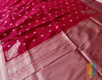 Red Banarasi Handloom Pure Katan Silk Konia Saree – Handloom Saree Online India | Elegantt Drapes