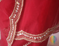 Red Pure Organza Handwork Saree – Handloom Saree Online India | Elegantt Drapes
