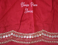 Red Pure Organza Handwork Saree – Handloom Saree Online India | Elegantt Drapes