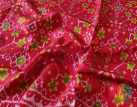 Red Pure Mulberry Silk Rajkot Patola Saree – Handloom Saree Online India | Elegantt Drapes
