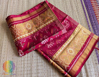 Red Pure Mulberry Silk Rajkot Patola Saree – Handloom Saree Online India | Elegantt Drapes