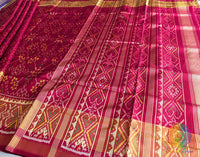 Red Mulberry Silk Rajkot Patola Saree – Handloom Saree Online India | Elegantt Drapes