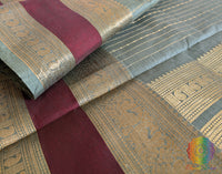 Sage Green Pure Kanchi Cotton Saree – Handloom Saree Online India | Elegantt Drapes