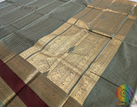 Sage Green Pure Kanchi Cotton Saree – Handloom Saree Online India | Elegantt Drapes