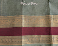 Sage Green Pure Kanchi Cotton Saree – Handloom Saree Online India | Elegantt Drapes