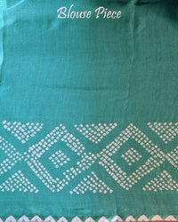Sea Green Pure Gajji Silk Bandhani Saree – Bandhani Saree Online India | Elegantt Drapes