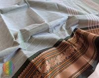 Pale Sea Green Pure Kanchi Cotton Saree – Handloom Saree Online India | Elegantt Drapes