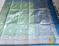 Sea Green Banarasi Handloom Katan Silk Saree – Handloom Saree Online India | Elegantt Drapes
