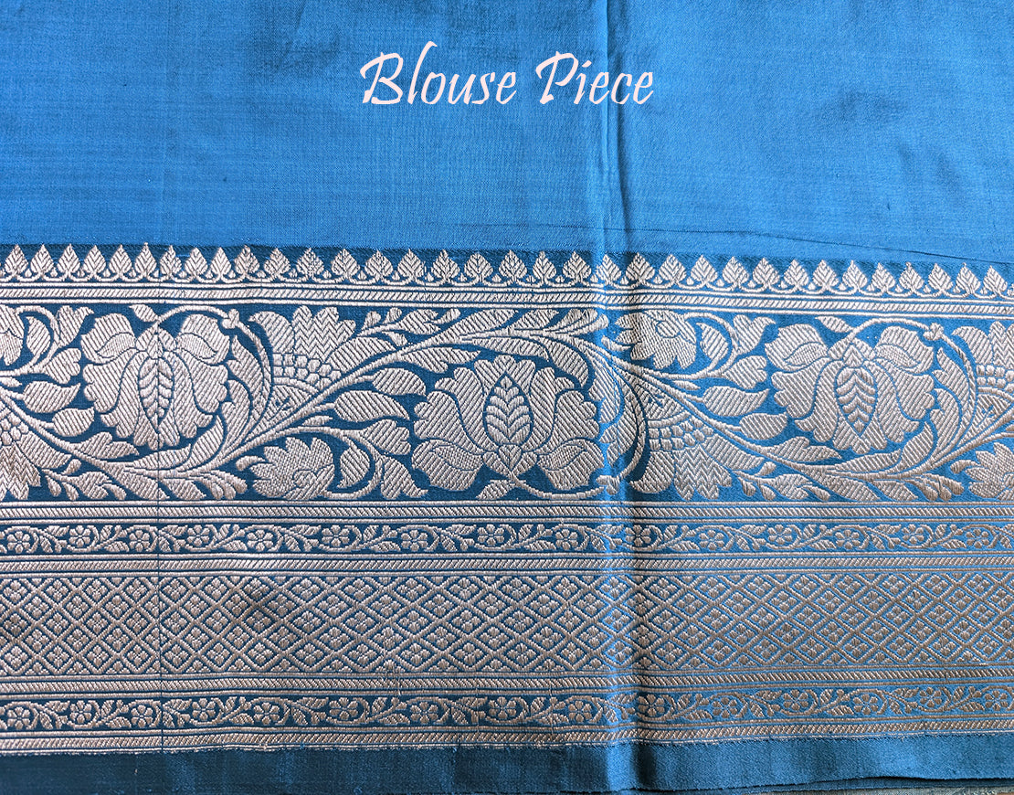 Sea Green Banarasi Handloom Katan Silk Saree – Handloom Saree Online India | Elegantt Drapes