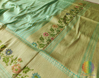Cyan Pure Banarasi Handloom Katan Silk Saree – Handloom Saree Online India | Elegantt Drapes