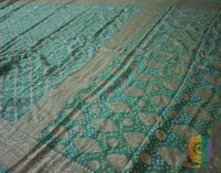 Sea Green Pure Banarasi Khaddi Georgette Bandhani Saree – Bandhani Saree Online India | Elegantt Drapes