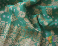 Sea Green Pure Banarasi Khaddi Georgette Bandhani Saree – Bandhani Saree Online India | Elegantt Drapes