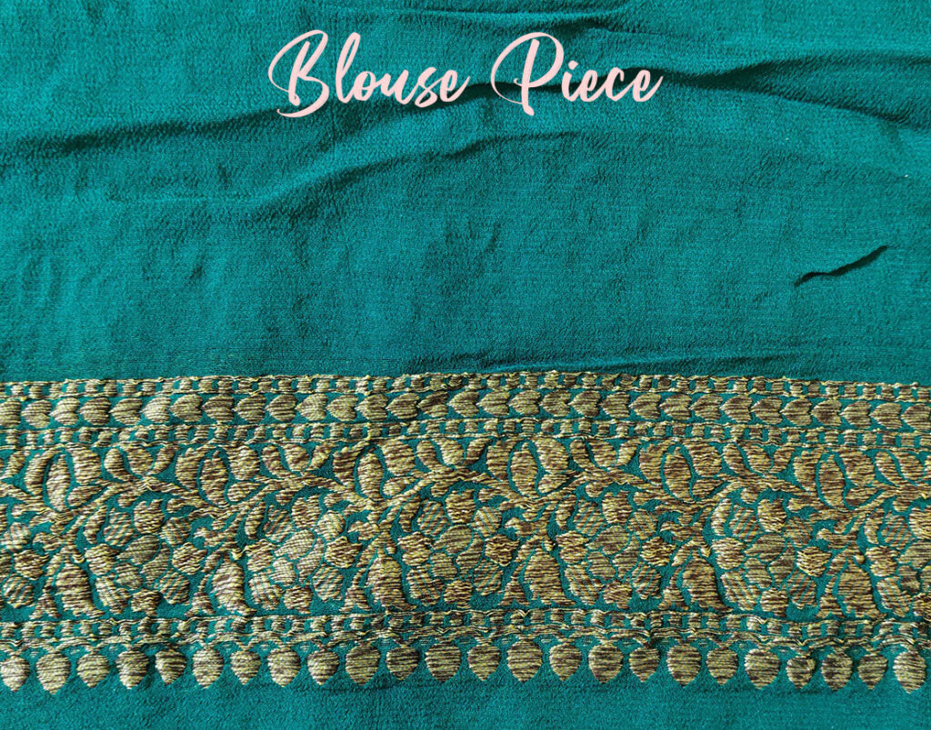 Sky Blue Banarasi Handloom Pure Khaddi Georgete Saree – Handloom Saree Online India | Elegantt Drapes