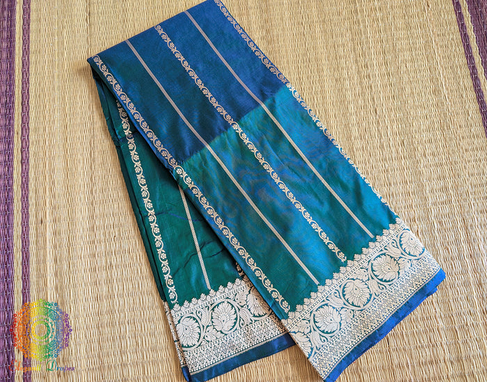 Emerald Banarasi Handloom Katan Silk Saree – Handloom Saree Online India | Elegantt Drapes