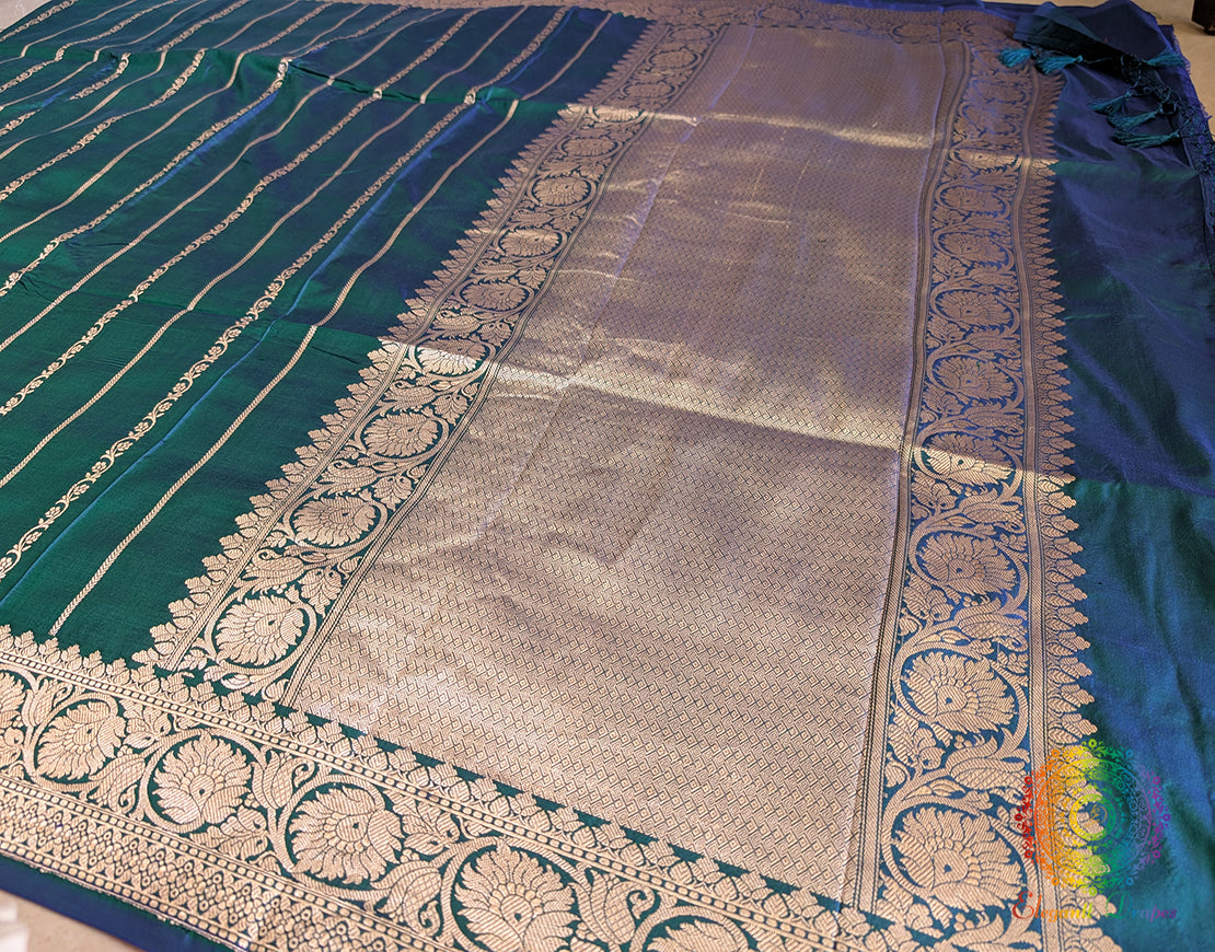 Emerald Banarasi Handloom Katan Silk Saree – Handloom Saree Online India | Elegantt Drapes