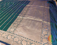 Emerald Banarasi Handloom Katan Silk Saree – Handloom Saree Online India | Elegantt Drapes