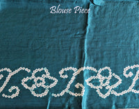 Turquoise Gharchola Bandhani saree drape Blouse