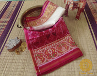 White Pink Pure Mulberry Silk Rajkot Patola Saree – Handloom Saree Online India | Elegantt Drapes