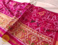 White Pink Pure Mulberry Silk Rajkot Patola Saree – Handloom Saree Online India | Elegantt Drapes
