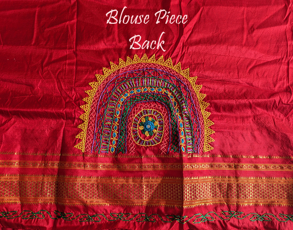 White Lambani Handwork Pure Ilkal Silk Saree – Ilkal Handloom Saree Online India | Elegantt Drapes